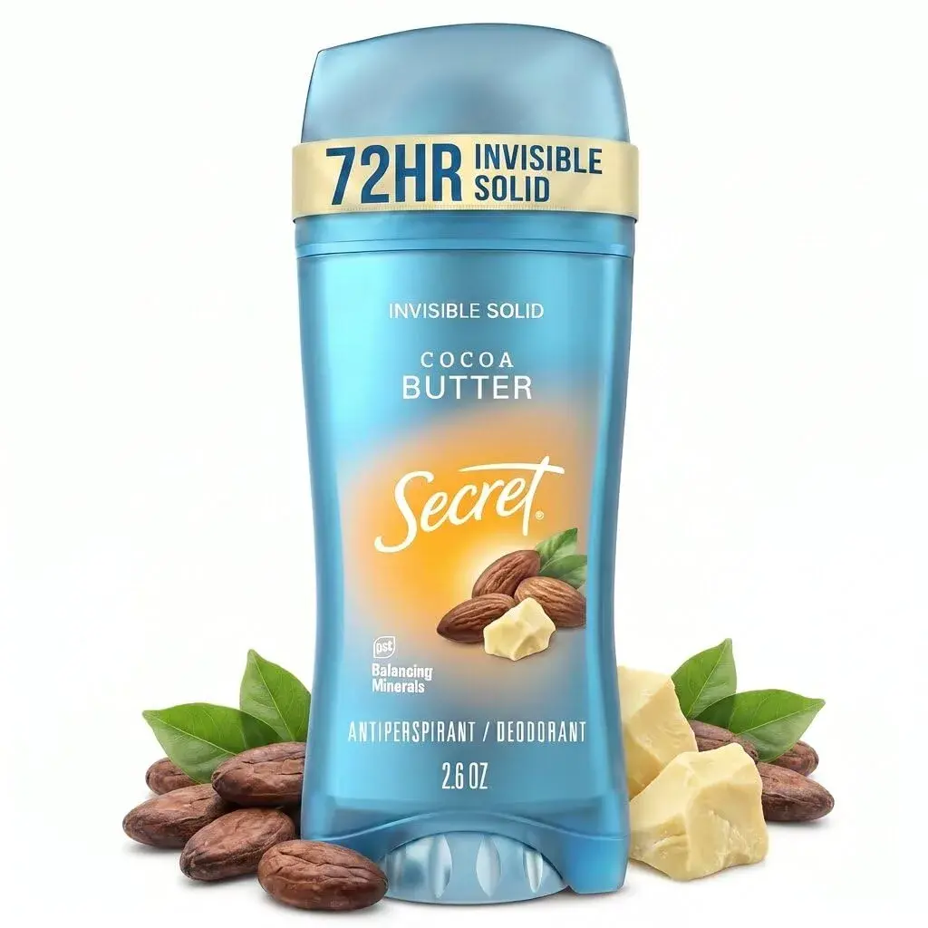 Secret Cocoa Butter Scent Antiperspirant Deodorant for Women, 72hr Protection, Invisible Solid, 2.6 oz - main product image