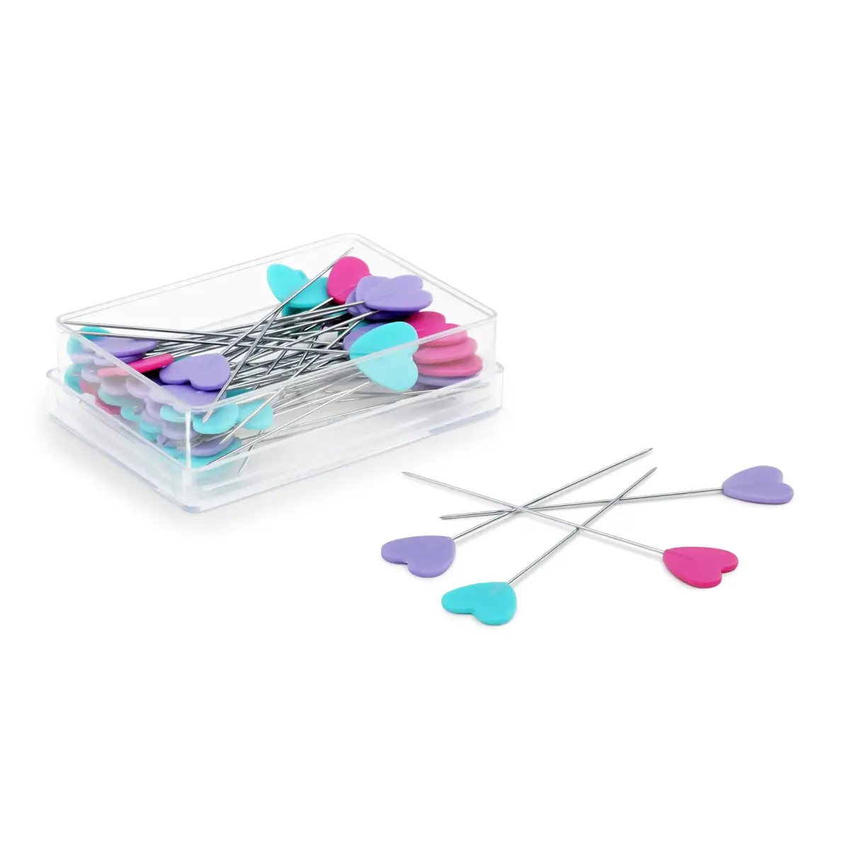 Dritz Decorative Flat Head Pins 2-Inch (50 mm) | Heart-Shaped Pins for Crafts - view 3