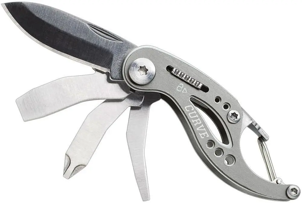 Gerber Curve 6-in-1 Keychain Multitool with Screwdriver & Bottle Opener | 5.1 cm (2 in) Blade - main product image