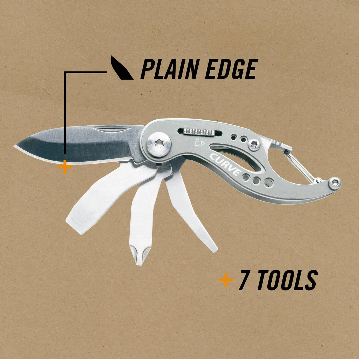 Gerber Curve 6-in-1 Keychain Multitool with Screwdriver & Bottle Opener | 5.1 cm (2 in) Blade - view 3