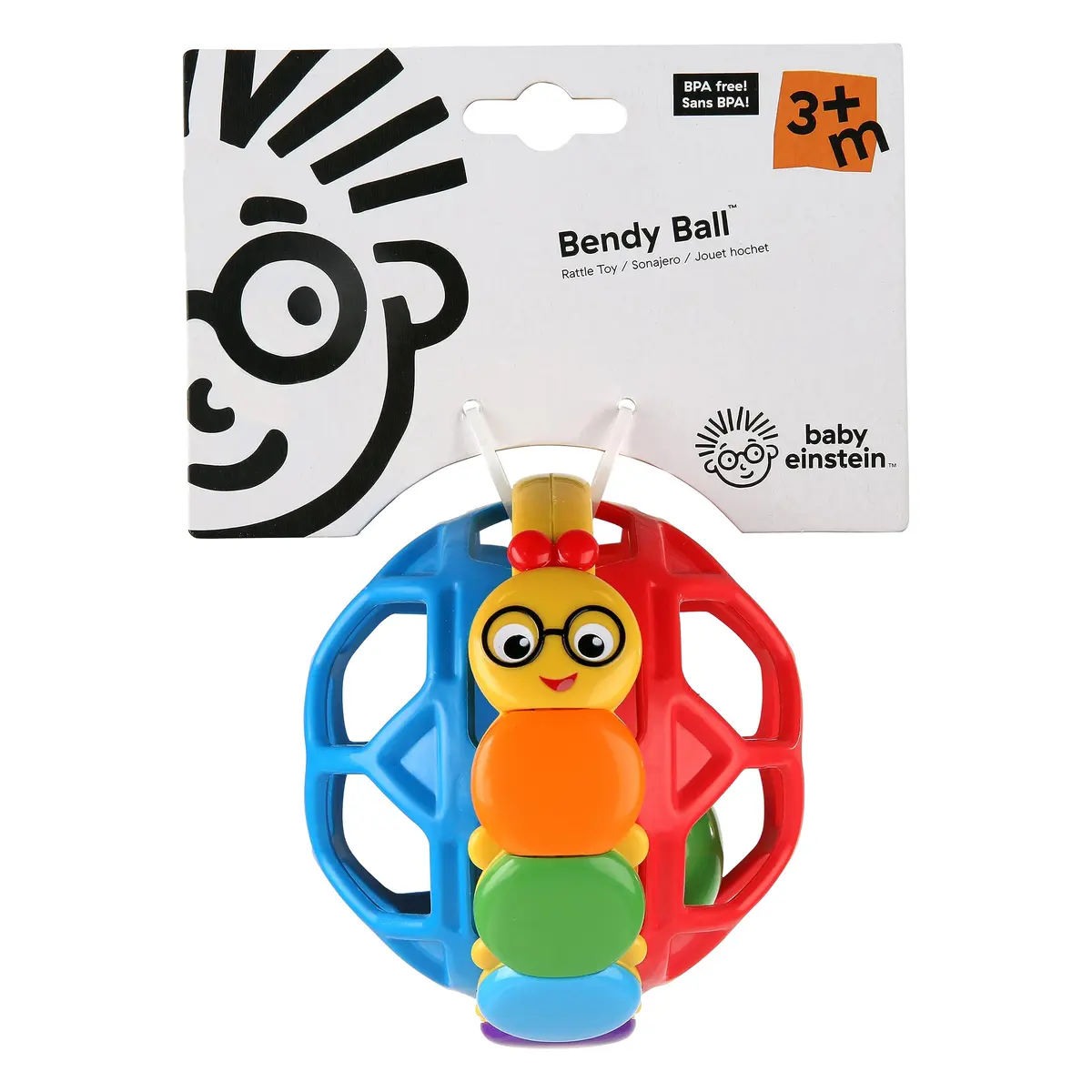 Baby Einstein Bendy Ball Easy Grasp Oball Rattle Toy 10.16 cm (4 Inches) | BPA-Free for Ages 3 Months+ - view 7