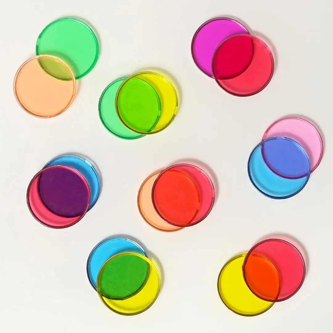 LEARNING ADVANTAGE Transparent Plastic Counters, Steel-Ringed, Set of 50 | Durable Assorted Color Counting Tools - view 4