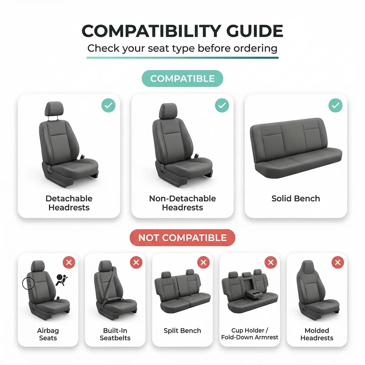 FH Group Automotive Full Car Seat Covers for SUV, Trucks, Sedan and More - Universal Fit Front High Back & Rear Solid Bench Design Interior Accessories - 3D Air Mesh Fabric Center Panel - Blue | Breathable & Washable - view 2