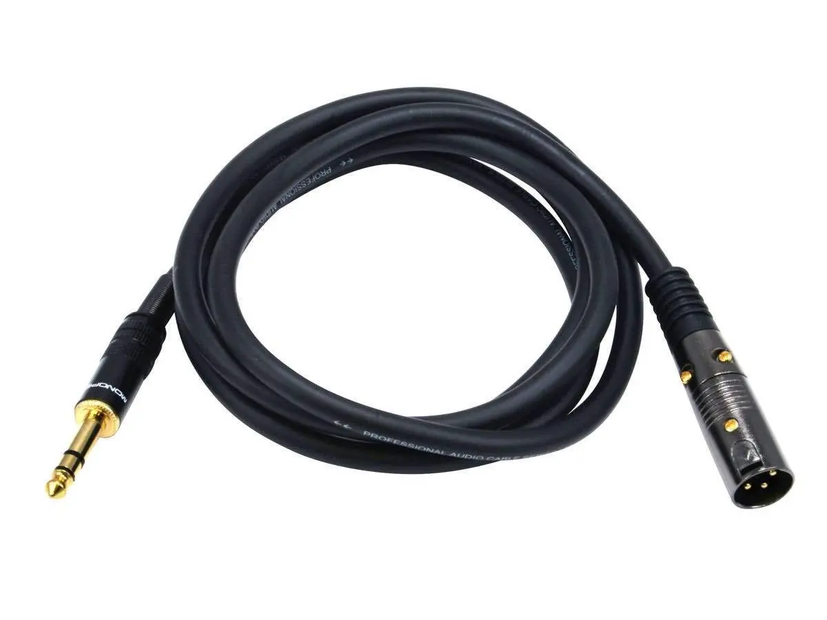 Monoprice Premier Series XLR Male to 1/4-Inch TRS Male Cable - 25ft (7.62m) Black | Balanced Audio Connectivity - view 2