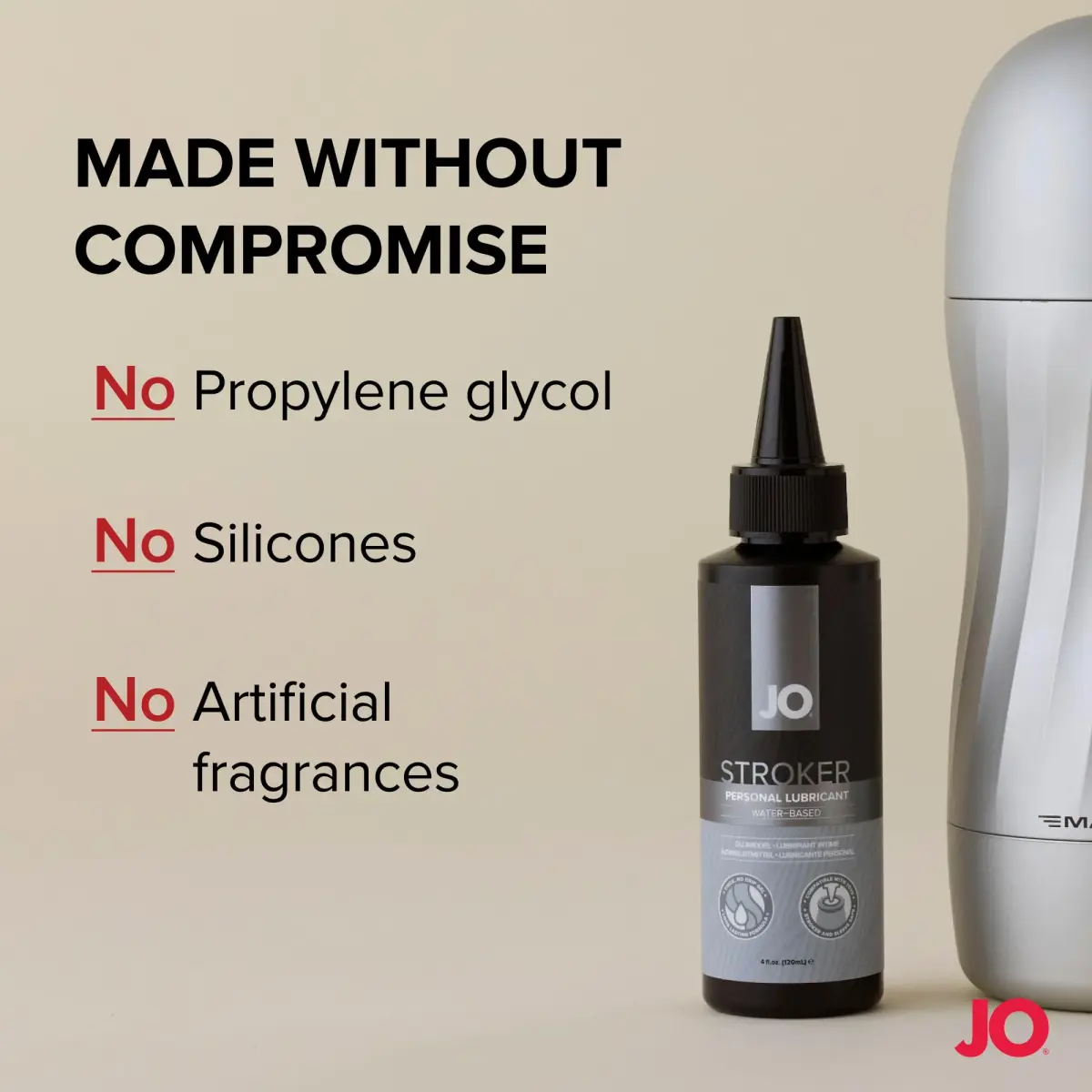 JO Water Based Stroker Lube 120ml (4 fl oz) | Thick Cushioned Glide for Male Toys - view 8