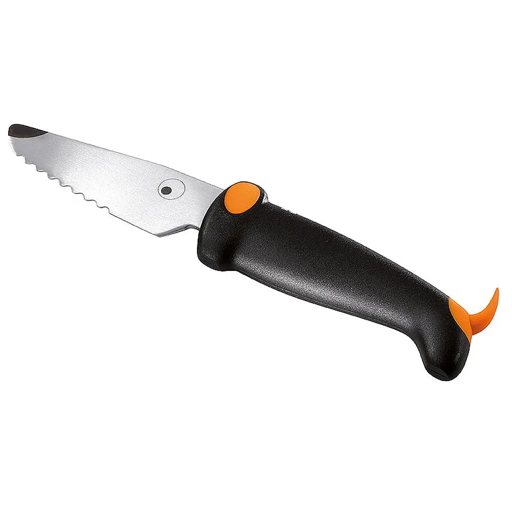 Kuhn Rikon Kinderkitchen Kids Chef Knife, Serrated, 6" | Child-Friendly Dog Design with Hand Guard - main product image