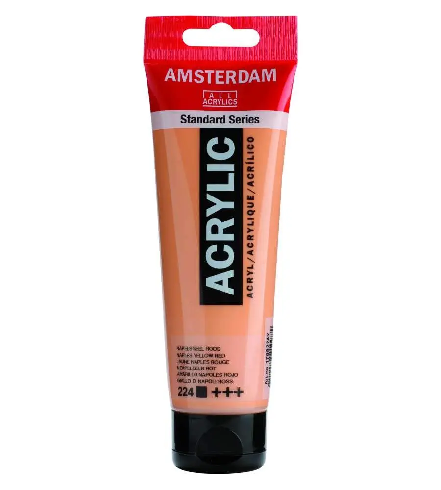 Amsterdam Standard Series Acrylic Paint Tube 120ml (4.05 Fl Oz) Naples Yellow Red | Professional Grade Lightfast Color - view 2