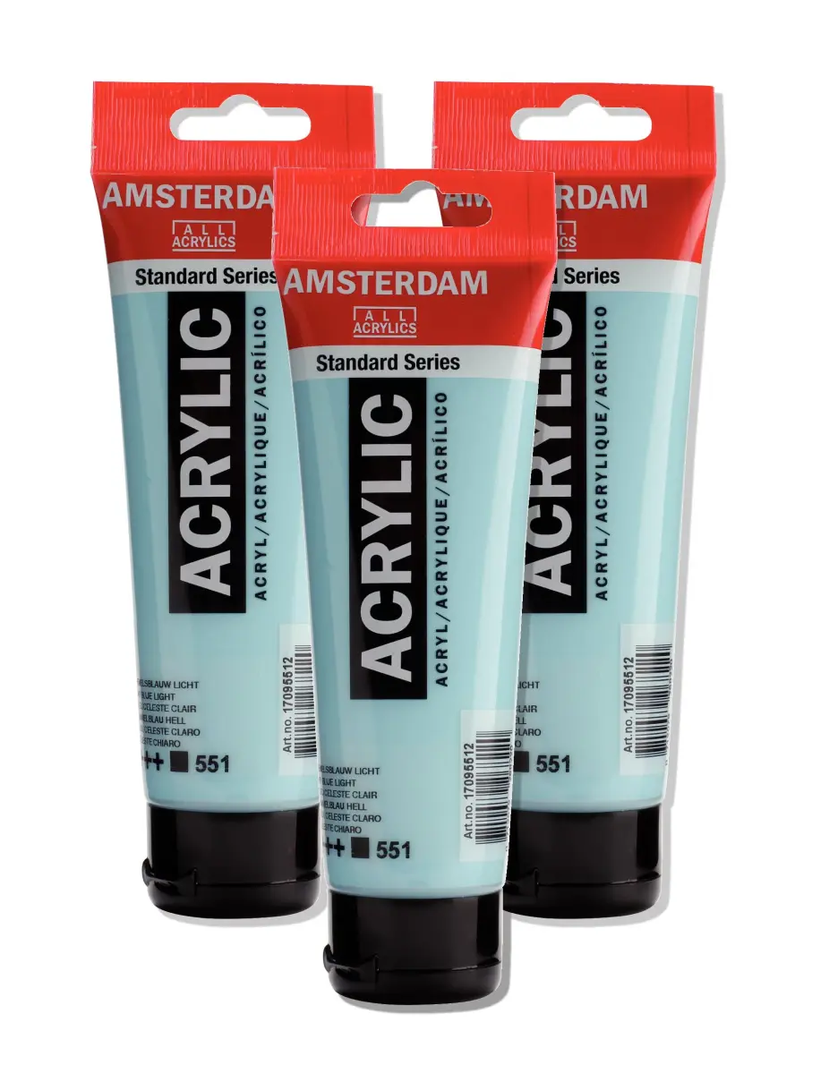 Amsterdam Standard Series Acrylic Paint Tube, Sky Blue Light 551, 120ml (4 fl oz) | Professional Grade, Opaque Finish - main product image
