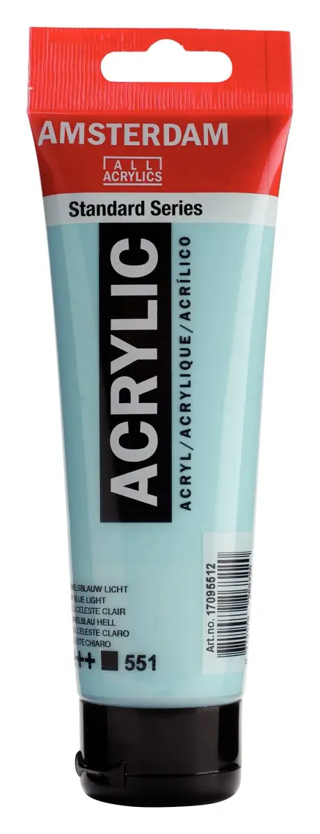 Amsterdam Standard Series Acrylic Paint Tube, Sky Blue Light 551, 120ml (4 fl oz) | Professional Grade, Opaque Finish - view 2