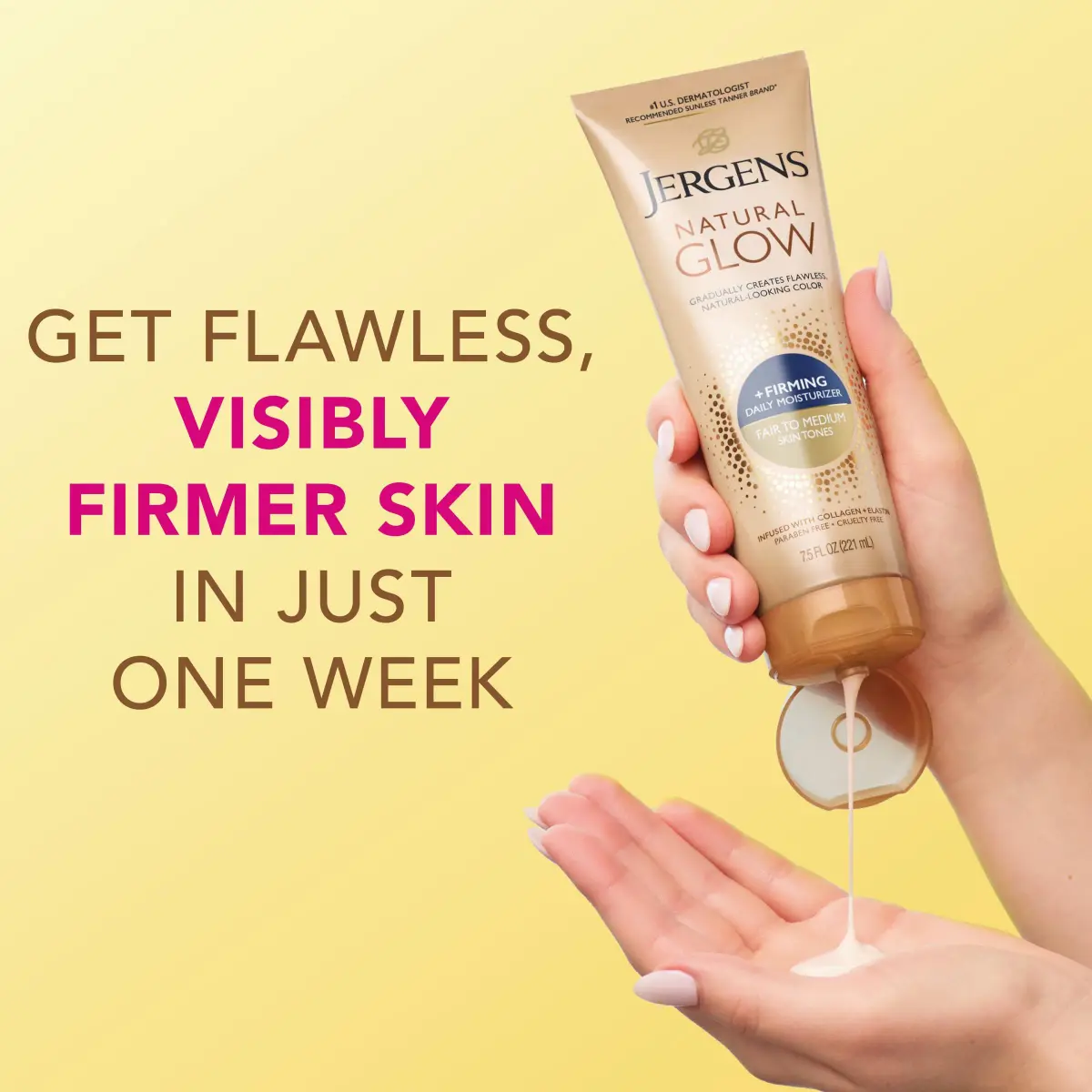 Jergens Natural Glow +Firming Body Lotion 222ml (7.5 Fl Oz) | Gradual Tan & Cellulite Reduction - view 5