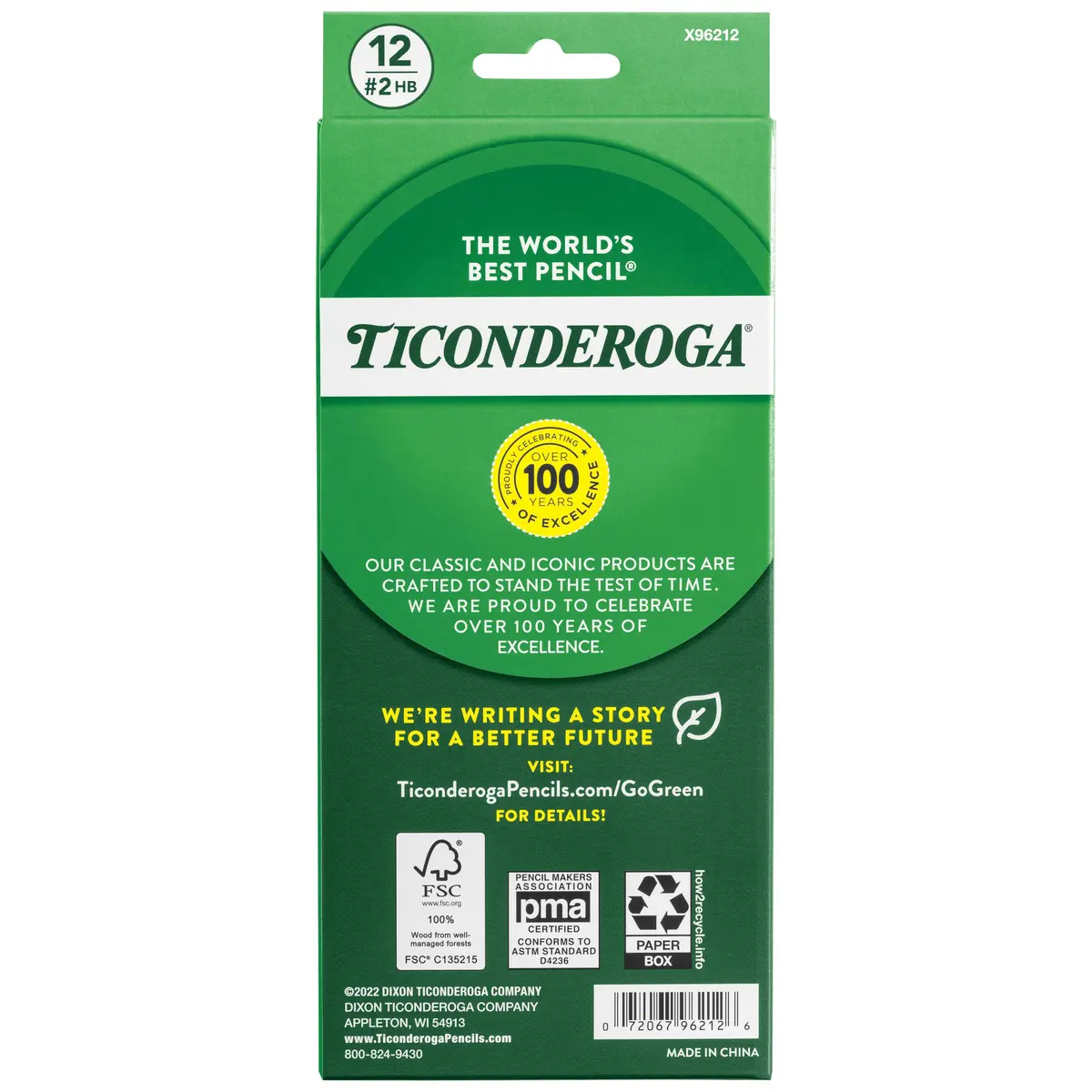 Ticonderoga Envirostik Wood-Cased Pencils #2 HB Soft Natural 12 Count | Smooth Writing & Clean Corrections - view 2