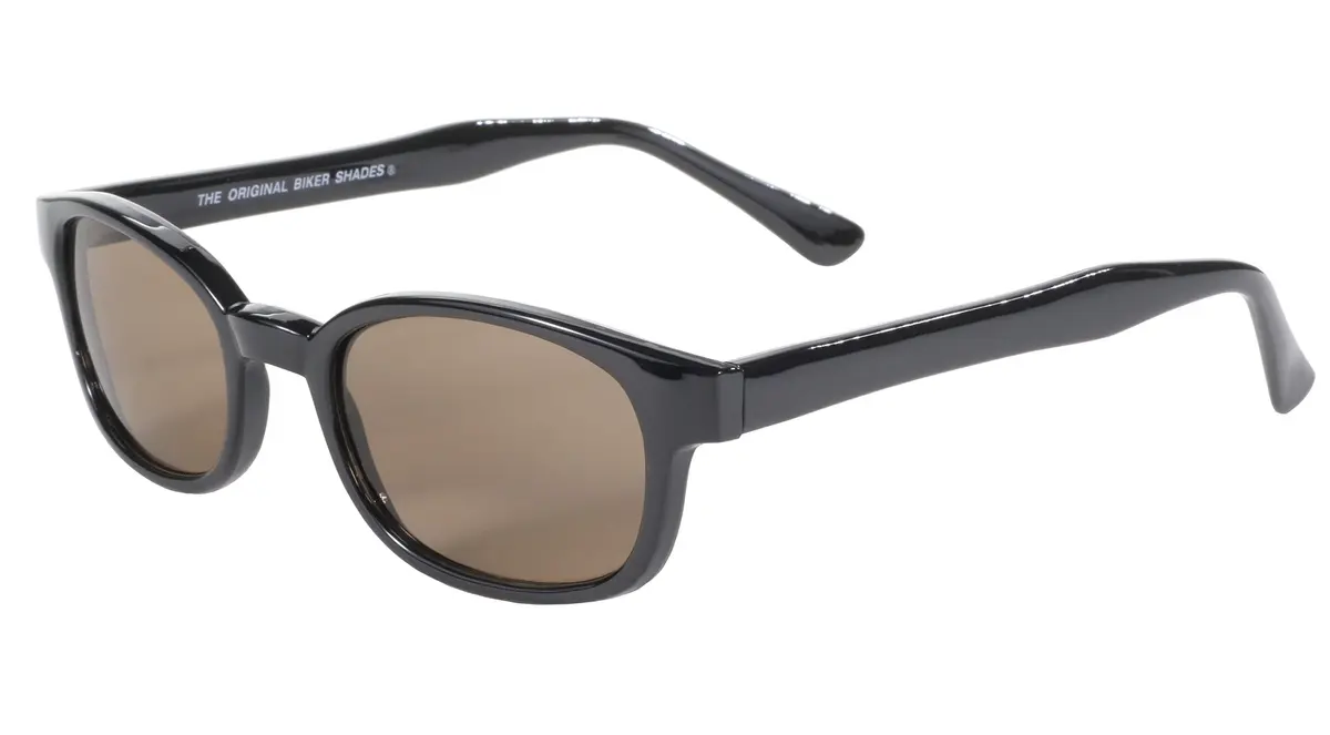 Pacific Coast Original KD's Biker Sunglasses (Black Frame/Dark Brown Lens) | Small Fit, UV & Polycarbonate Protection - view 4