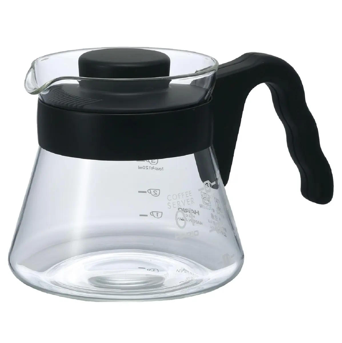 HARIO V60 Glass Coffee Server 450ml | Heat-Resistant Borosilicate Glass, Microwaveable - main product image