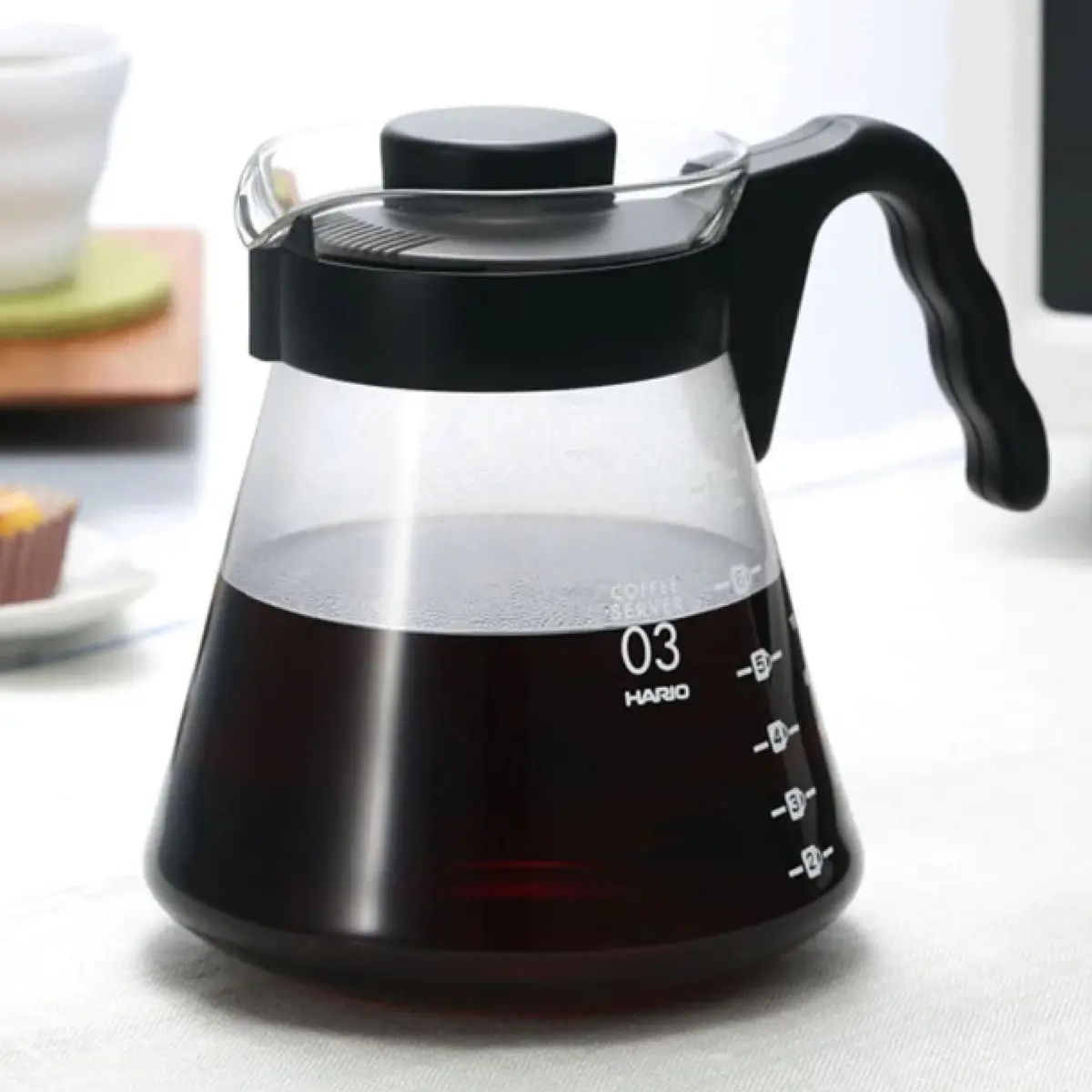 HARIO V60 Glass Coffee Server 1000ml | Heatproof Borosilicate, Japanese Design, 1-6 Cups - view 2