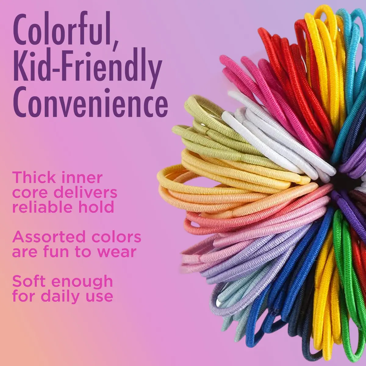 Goody Kids Ouchless Elastic Hair Ties 40 Count (Pack of 1) Assorted Colors | Pain-Free Hold for Fine to Medium Hair - view 6