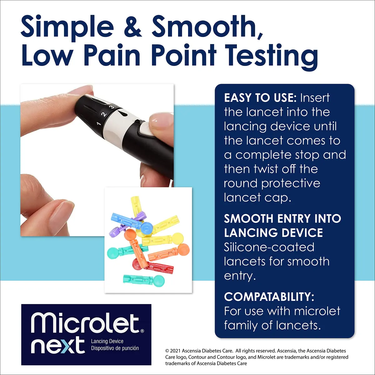 Ascensia MICROLET Lancets for Blood Glucose Testing, 100 Count | Smooth & Gentle, Sterile, Compatible with MICROLET Devices - view 4