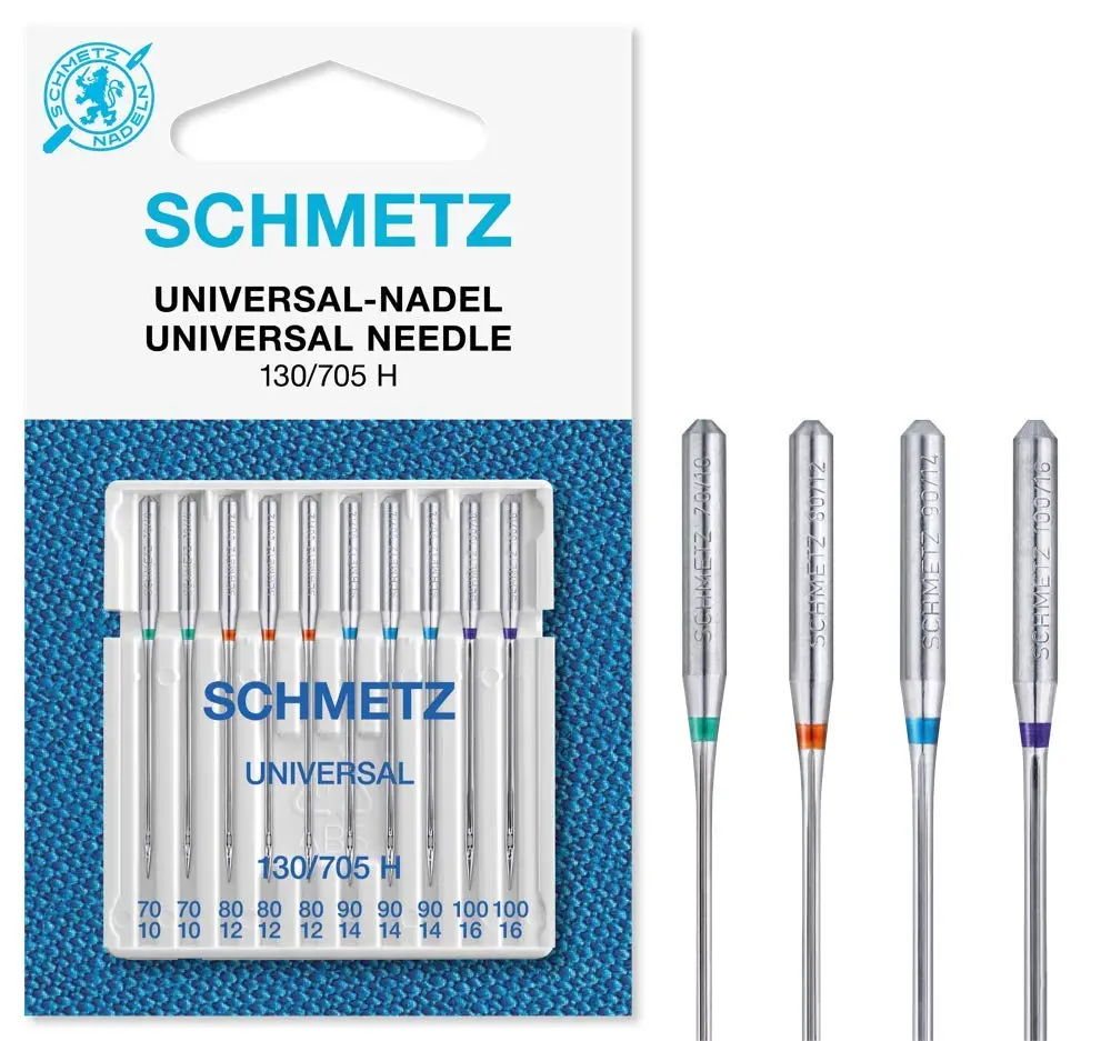 SCHMETZ Universal Sewing Machine Needles 70/10-100/16 (10-Pack) | Assorted Sizes for Domestic Machines - main product image