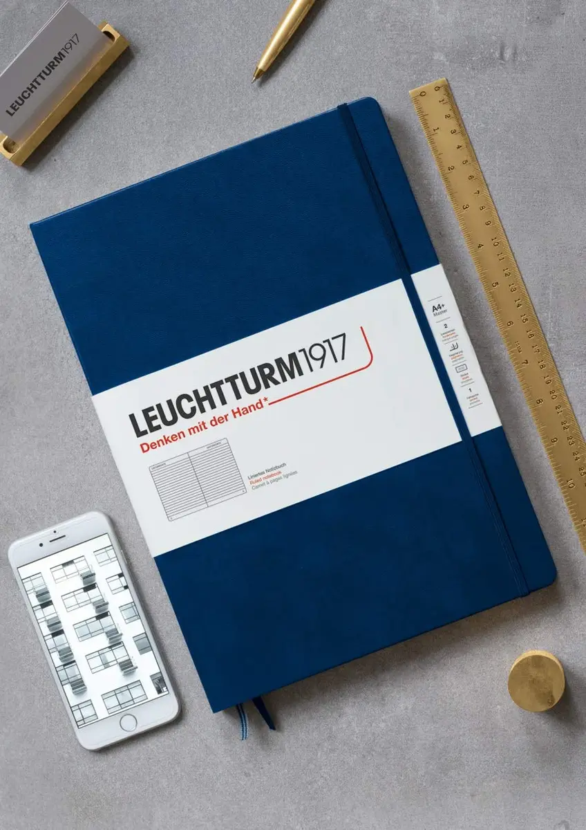 LEUCHTTURM1917 Notebook Hardcover Master Classic A4+ | 235 Pages, Numbered, Flat Opening, Black - view 2
