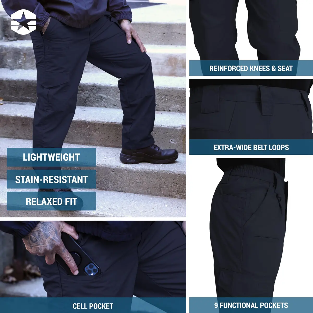 Propper Men's Lightweight Tactical Pant, Performance Cargo Work Pants for Law Enforcement, Professionals, First Responders, LAPD Navy, 38x32 - view 4