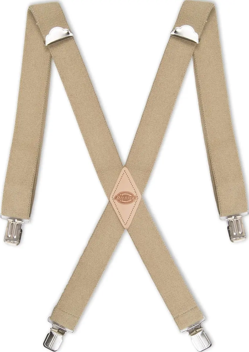 Dickies Men's 1-1/4" Solid Straight Clip Suspender, Beige, Up to 42" Waist | Heavy-Duty Workwear Accessory - main product image