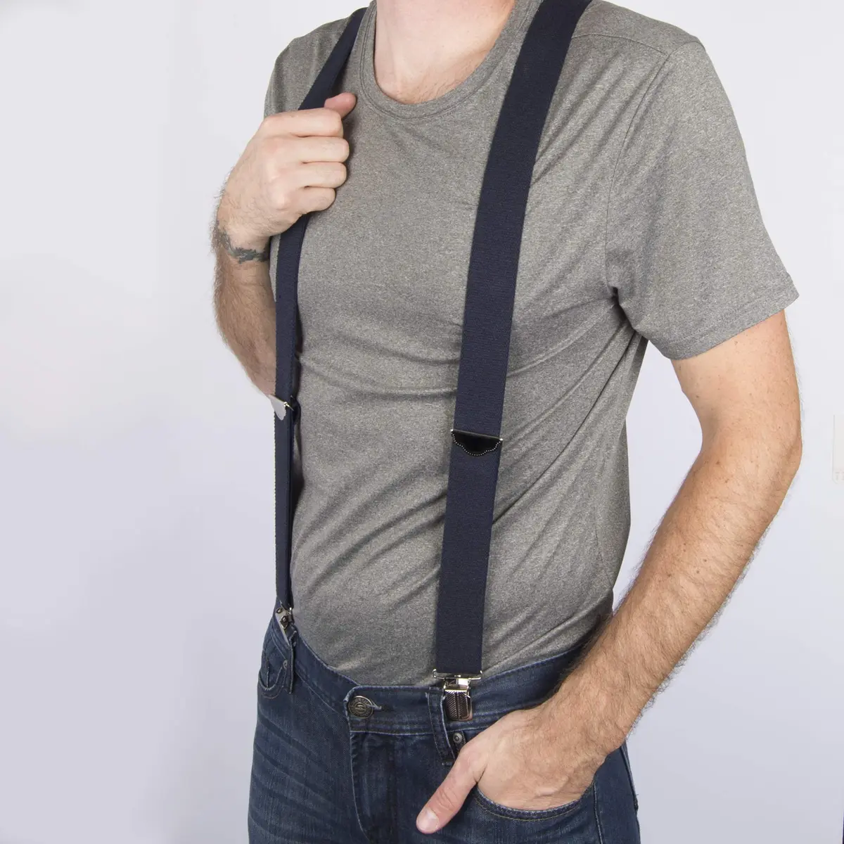 Dickies Men's 1-1/4" Solid Straight Clip Suspender, Navy, One Size (48" Max Waist) | Heavy Duty Work & Style - view 5