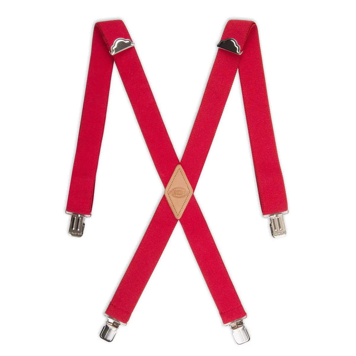 Dickies Men's 1-1/4 Solid Straight Clip Suspender,Red | Heavy Duty Work & Style Accessory - main product image