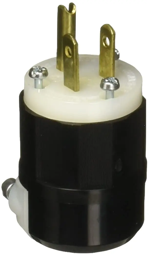 Leviton 5266-C Black-White 15 Amp 125V Industrial Grade Plug | Grounding Straight Blade - main product image