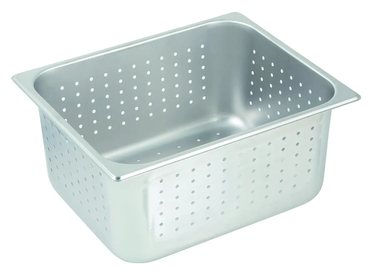 Winco 6" Deep Perforated Half Size Pan | Commercial Food Service Grade Stainless Steel - main product image