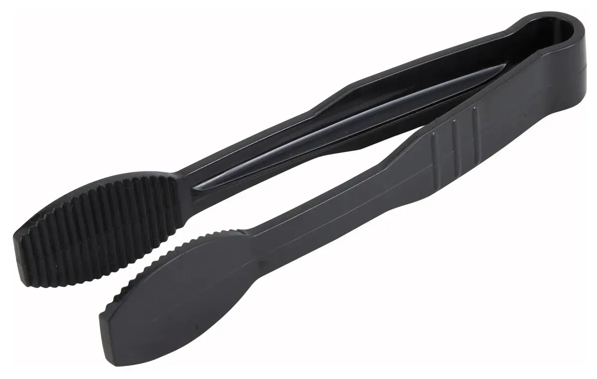 Winco Polycarbonate Flat Tongs 15.24 cm (6-Inch) Black | NSF Listed Food Tongs - main product image
