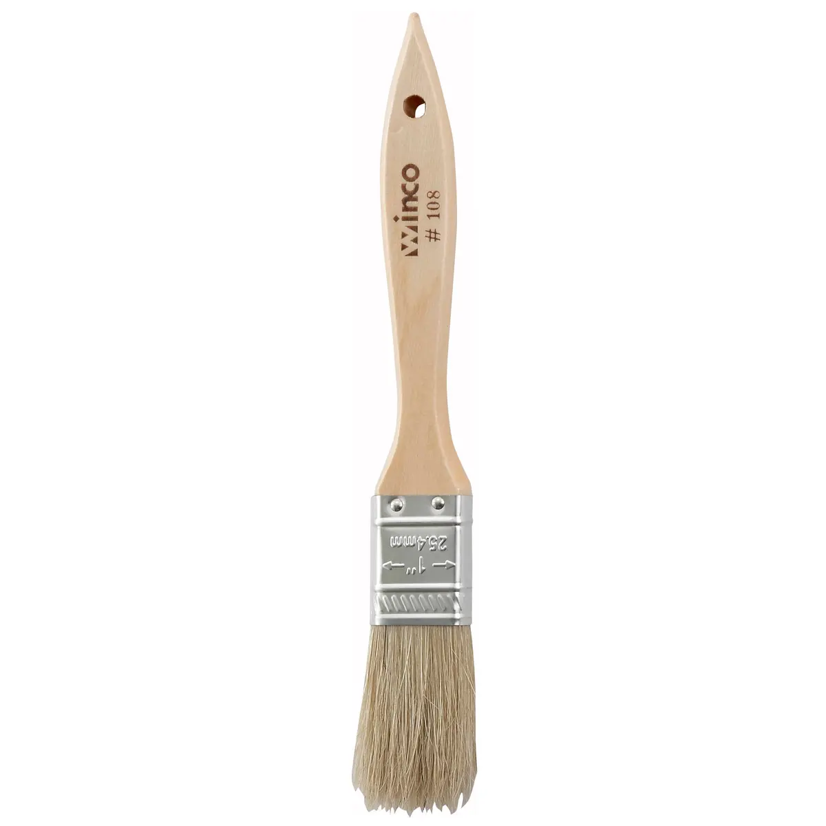 Winco 1-Inch Boar Bristle Pastry Brush with 4.5-Inch Wooden Handle | Glazing & Coating Tool - main product image