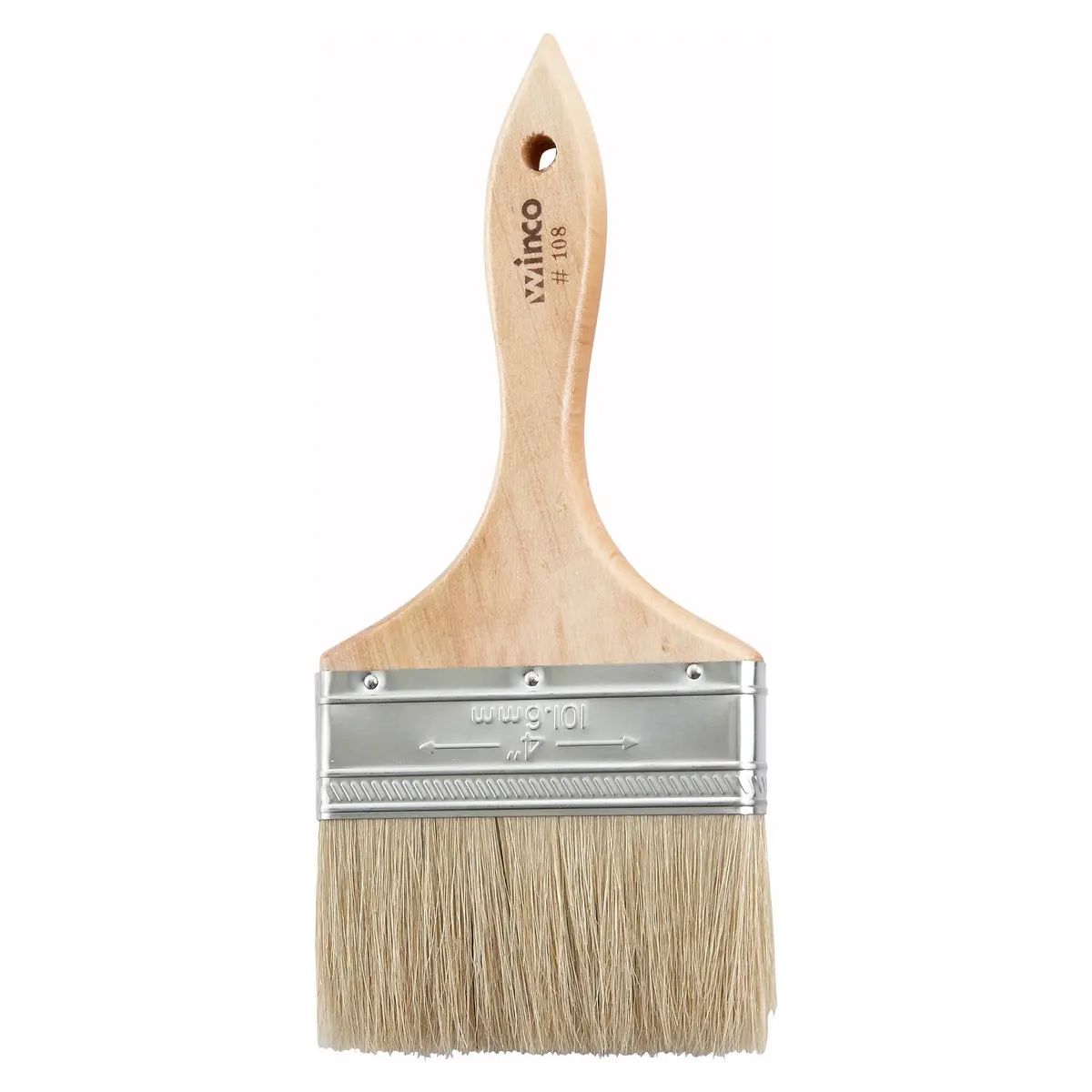 Winco 4-Inch Boar Bristle Pastry Brush | Heavy-Duty Basting & Glazing Tool - main product image