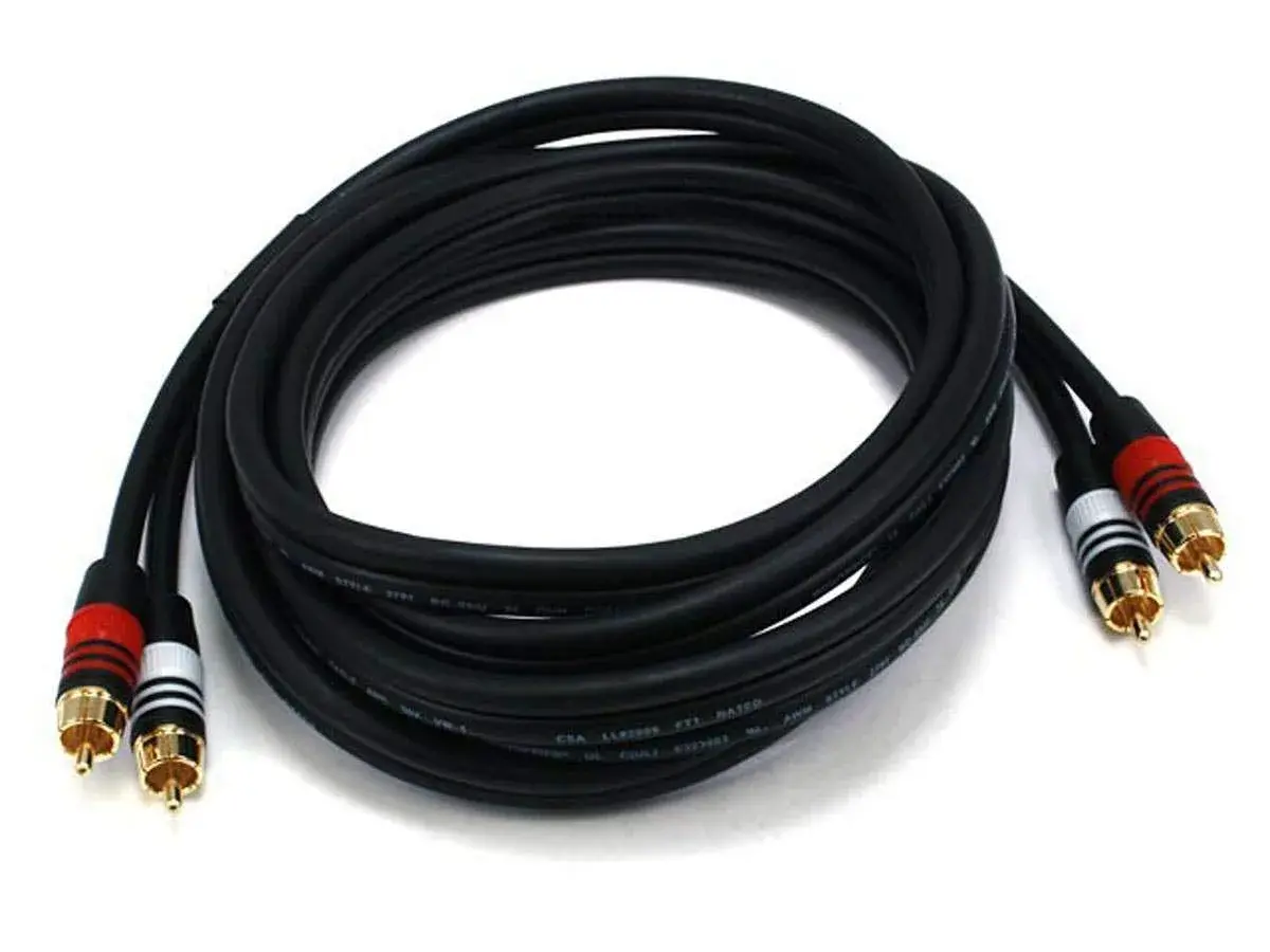 Monoprice Premium 2 RCA Plug to 2 RCA Plug 22AWG Cable 1.83m (6ft) | Shielded Audio Cable - view 7