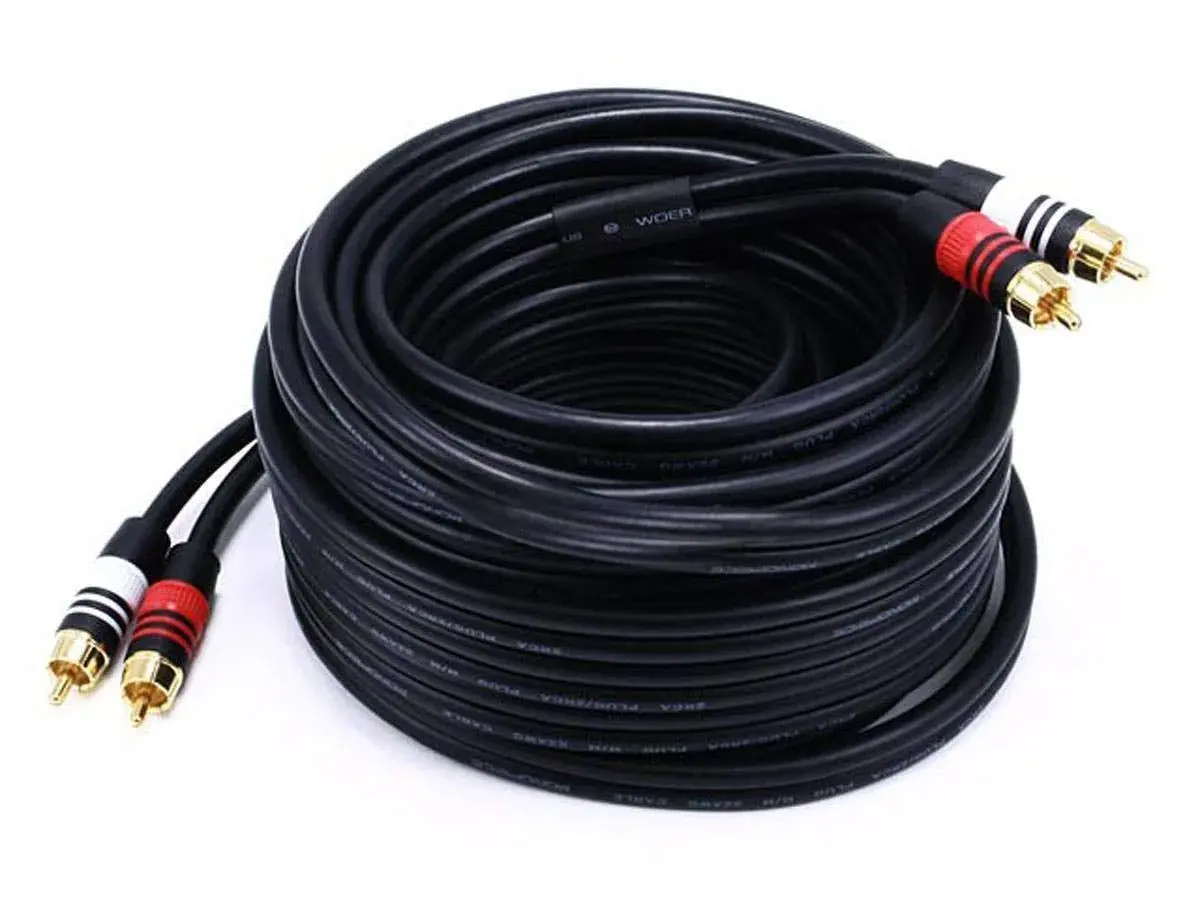 Monoprice Premium 2 RCA Plug to 2 RCA Plug 22AWG Cable 1.83m (6ft) | Shielded Audio Cable - view 2
