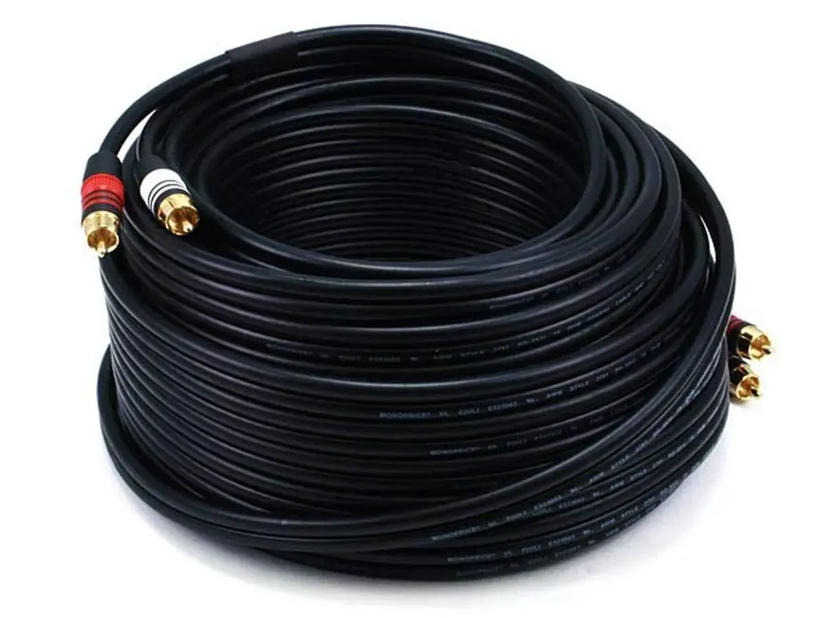 Monoprice Premium 2 RCA Plug to 2 RCA Plug 22AWG Cable 1.83m (6ft) | Shielded Audio Cable - view 4