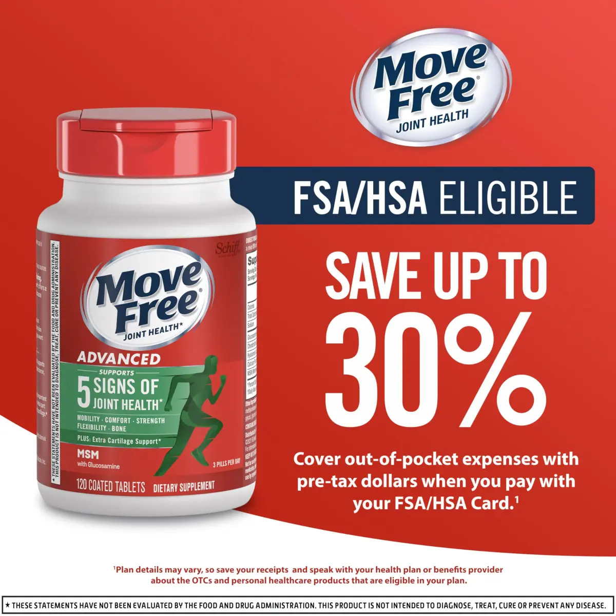 Move Free Advanced Joint Support Glucosamine Chondroitin MSM Tablets 120 Count (40 Servings) | Supports Joint Comfort & Mobility - view 5