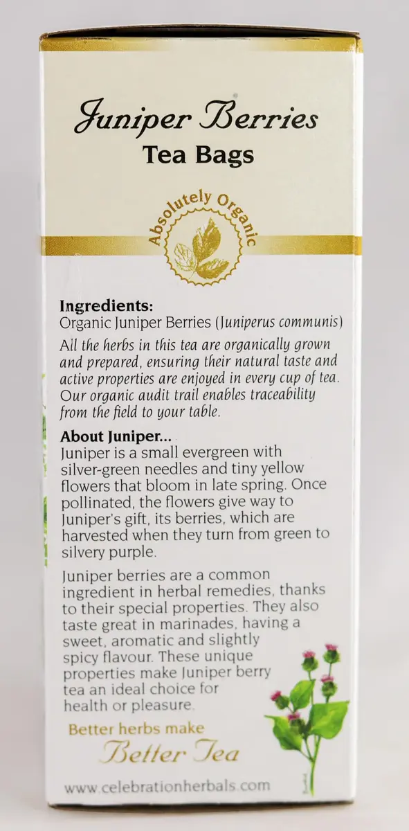 Celebration Herbals Juniper Berries Tea Organic 24 Bag | Caffeine Free Herbal Tea with Unique Flavor - view 5