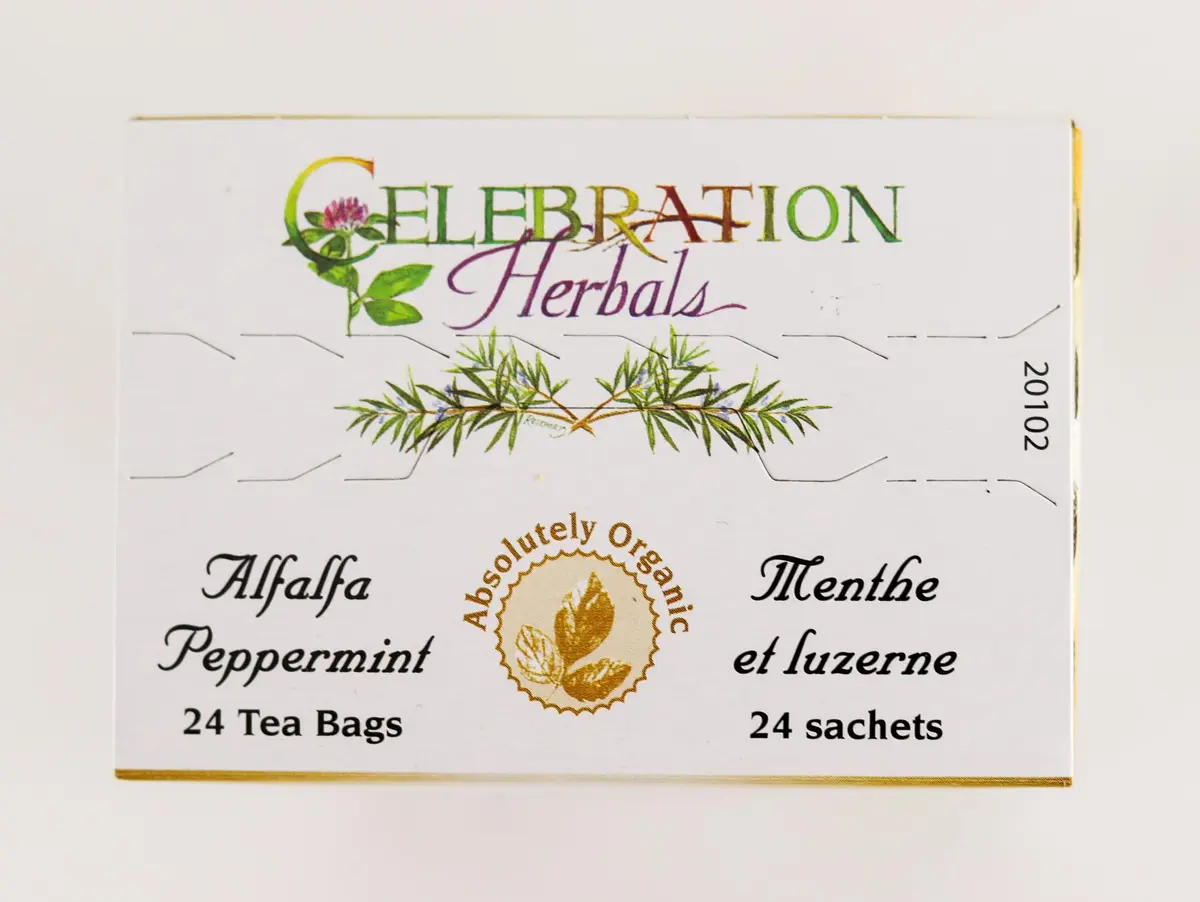 Celebration Herbals Alfalfa Peppermint Tea Organic 24 Bag | Caffeine Free Herbal Tea with Organic Herbs - view 7