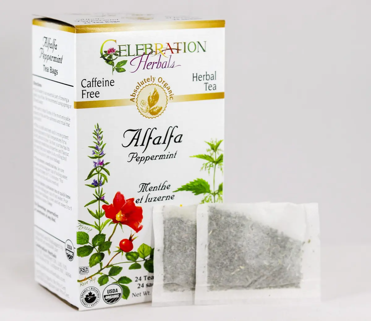 Celebration Herbals Alfalfa Peppermint Tea Organic 24 Bag | Caffeine Free Herbal Tea with Organic Herbs - view 2