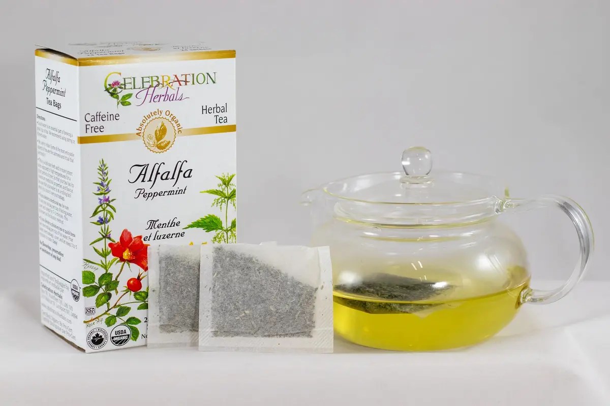 Celebration Herbals Alfalfa Peppermint Tea Organic 24 Bag | Caffeine Free Herbal Tea with Organic Herbs - view 3