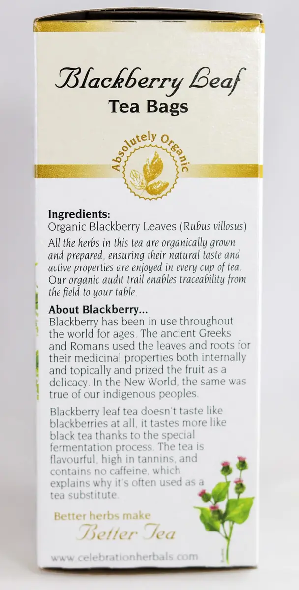 Celebration Herbals Blackberry Leaf Organic 24 Bag | Herbal Tea with Blackberry Flavor, 29g (1.02 oz) - view 5