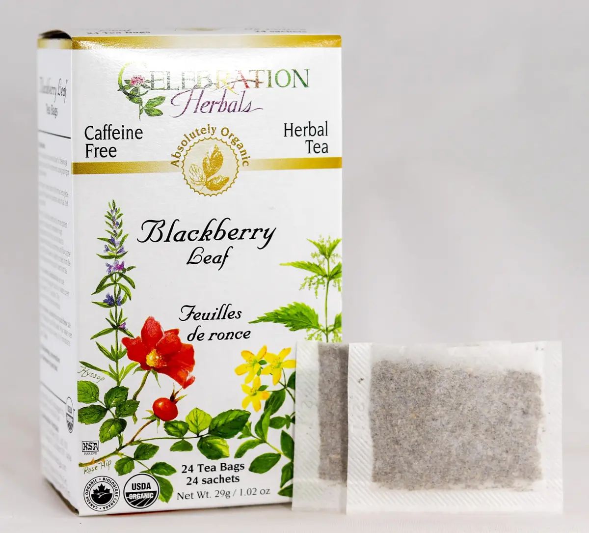 Celebration Herbals Blackberry Leaf Organic 24 Bag | Herbal Tea with Blackberry Flavor, 29g (1.02 oz) - view 2