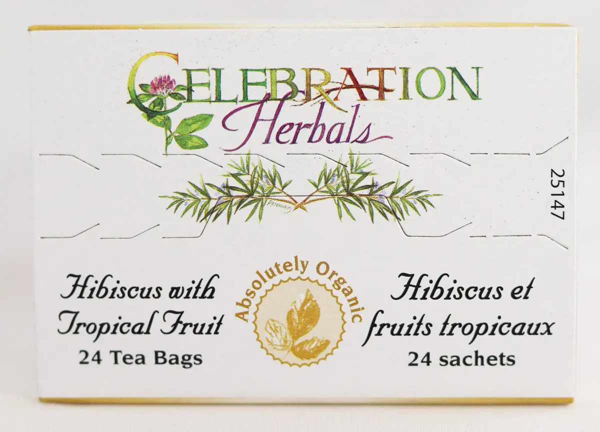 Celebration Herbals Organic Hibiscus with Tropical Fruit Tea Caffeine Free | 24 Tea Bags 28g - view 7