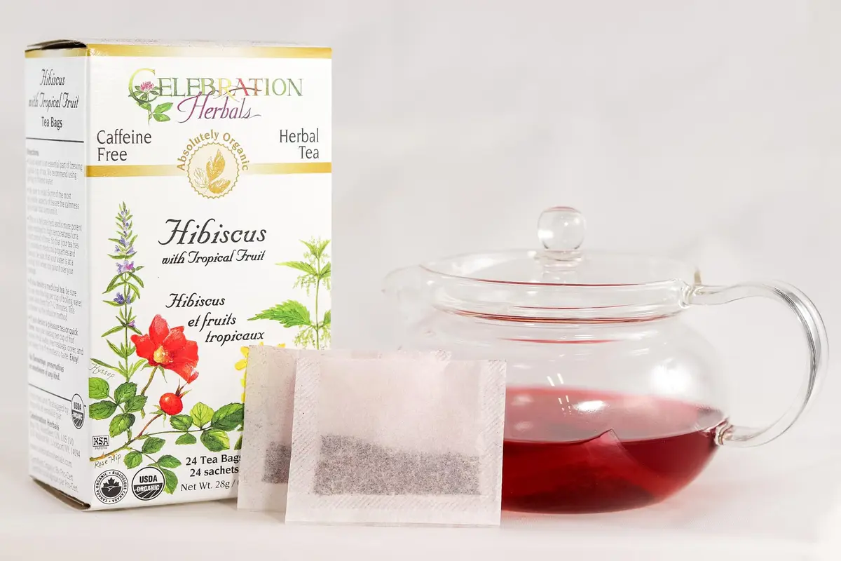 Celebration Herbals Organic Hibiscus with Tropical Fruit Tea Caffeine Free | 24 Tea Bags 28g - view 3