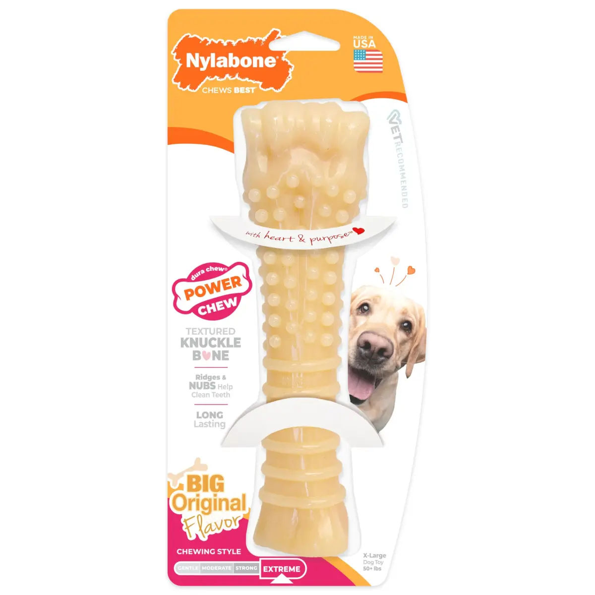 Nylabone Power Chew Textured Bone Dog Chew Toy X-Large | Durable Nylon for Aggressive Chewers - main product image