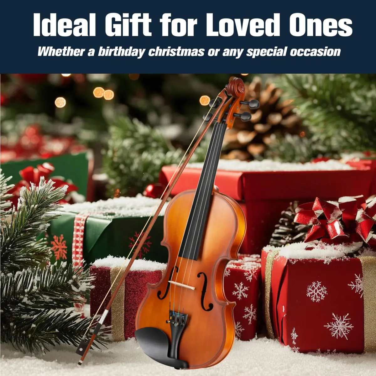 Mendini by Cecilio 1/4 Violin Set with Case, Bow, Rosin, Shoulder Rest & Extra Strings | Hand Carved Solid Wood Beginner Violin Kit - view 7