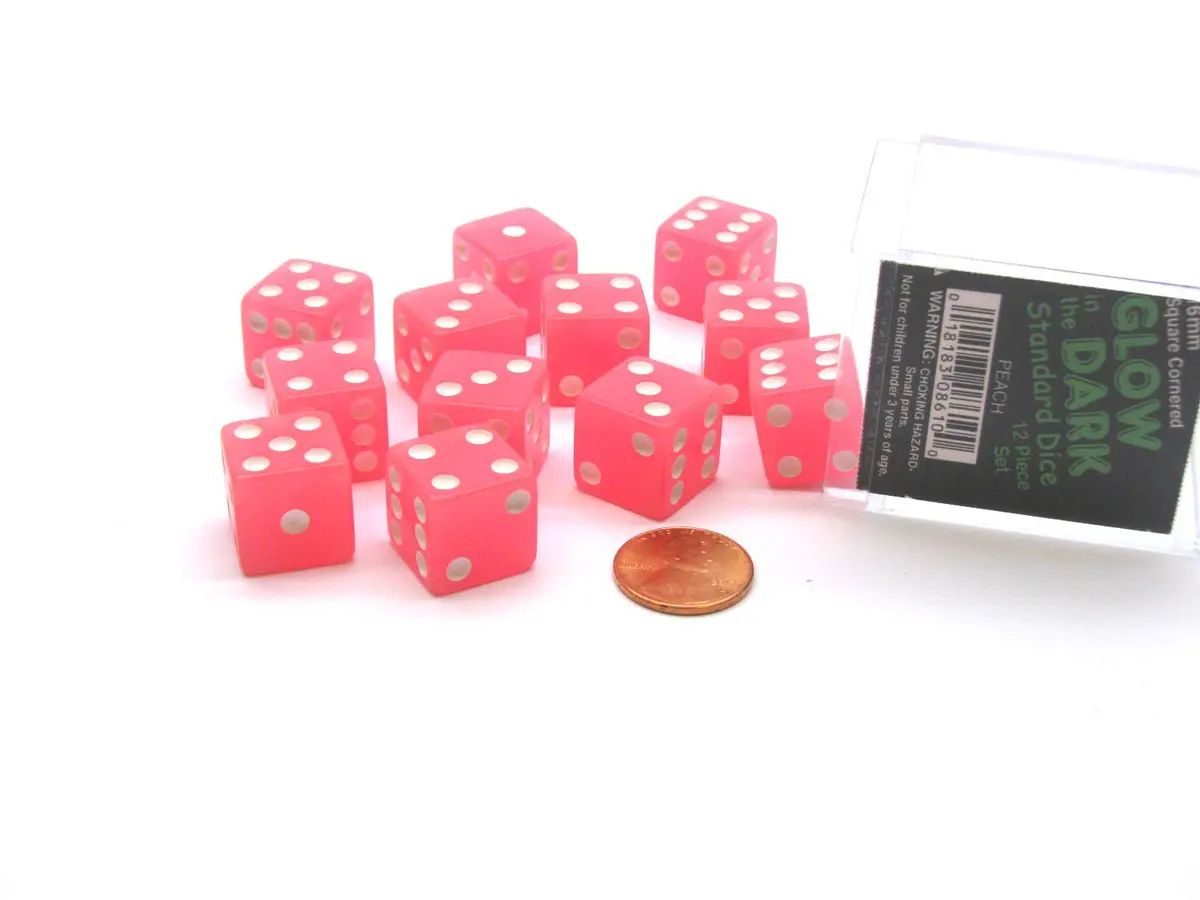 Koplow Games d6Cube16mmGLOW PEwh | Glow-in-the-Dark 16mm Dice Set for Puzzles & Games - main product image