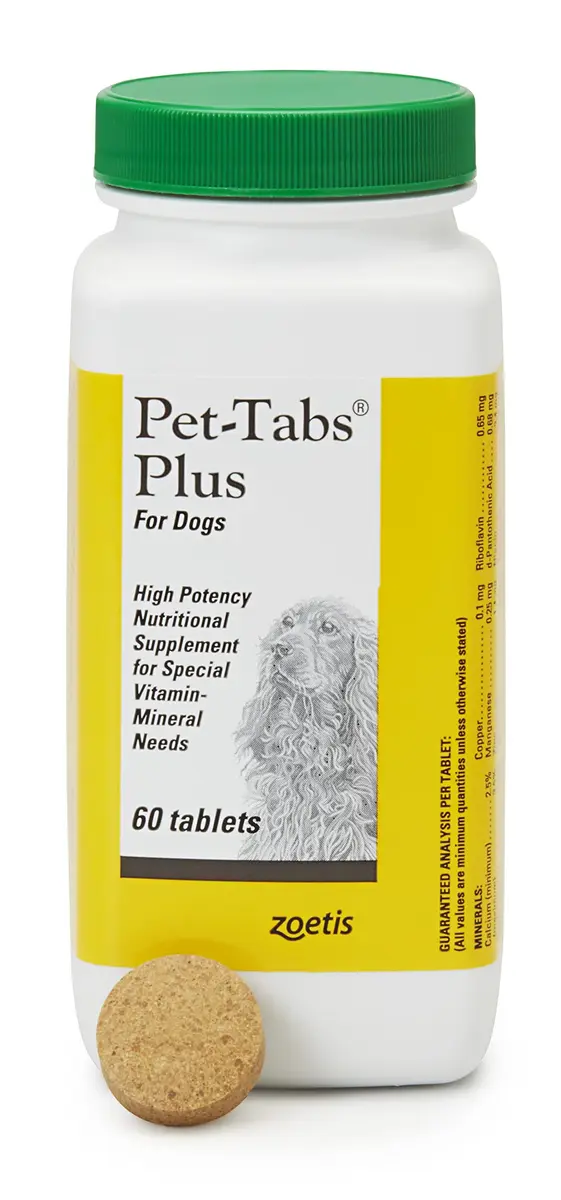 Pet-Tabs Plus Multivitamin for Dogs 60 Chewables | Supports Wellness & Coat Health - main product image