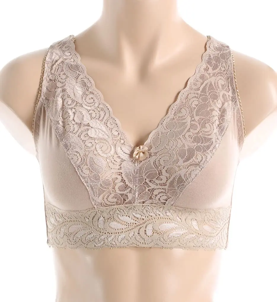 V VALMONT Lace Leisure Bra Style (Back Hook) 36D | Wire-Free, Supportive, Comfortable Fit - view 3