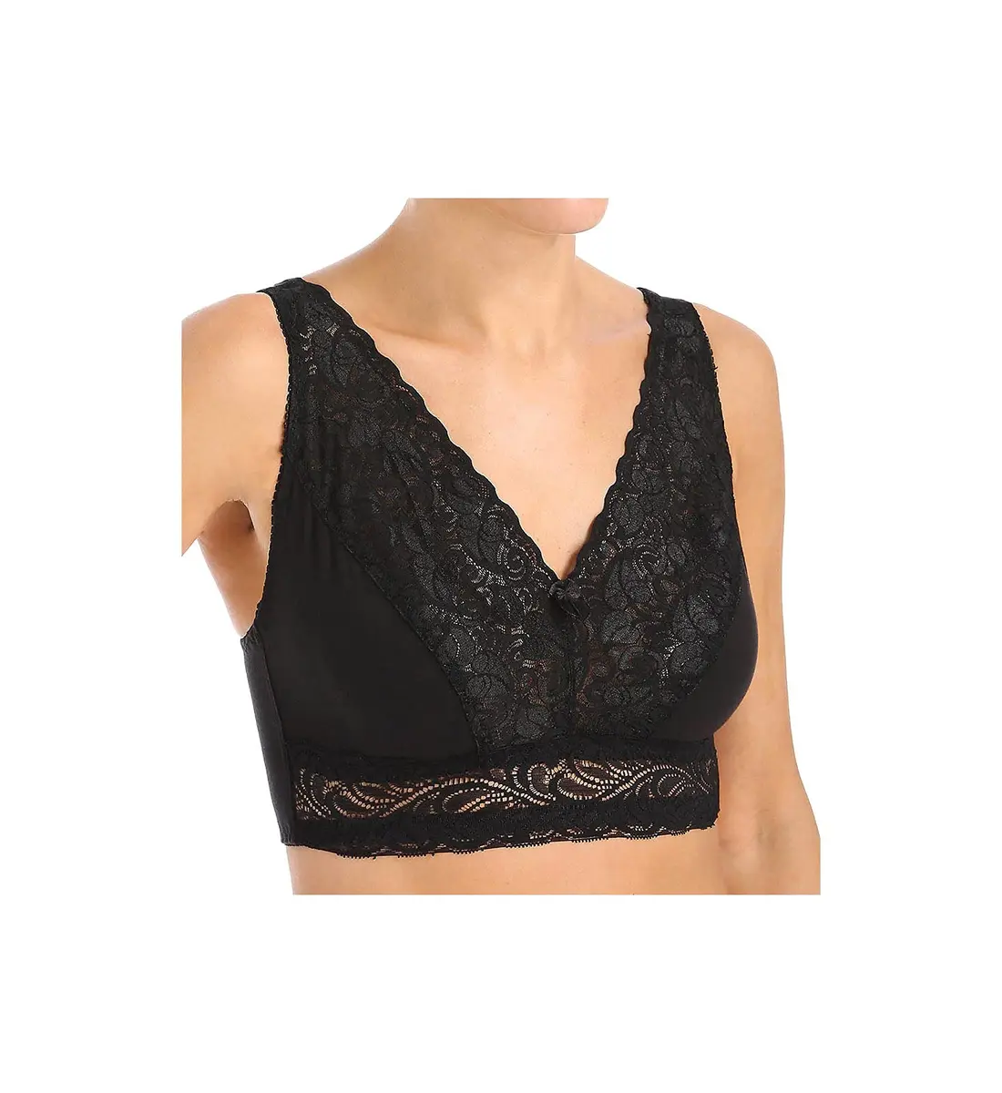 V VALMONT Lace Leisure Bra Style (Back Hook) 40D | Wire-Free, Supportive Elastic Underband, Wide Comfort Straps - main product image
