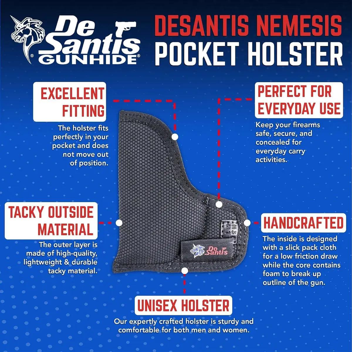 DeSantis Nemesis Gun Holster Fits Beretta 21/21A/G1 Jetfire/Minx Black | Ambidextrous Concealed Carry - view 6